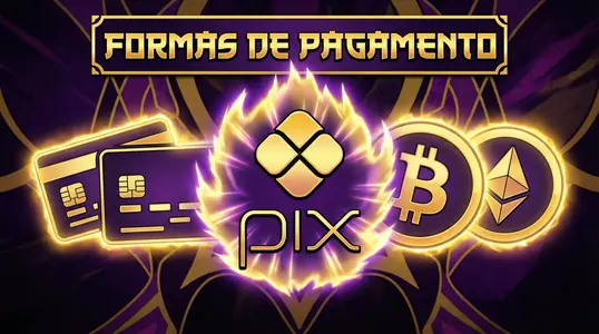 Formas de Pagamento zzwin - PIX, cartões de crédito, Bitcoin e Ethereum com efeitos dourados